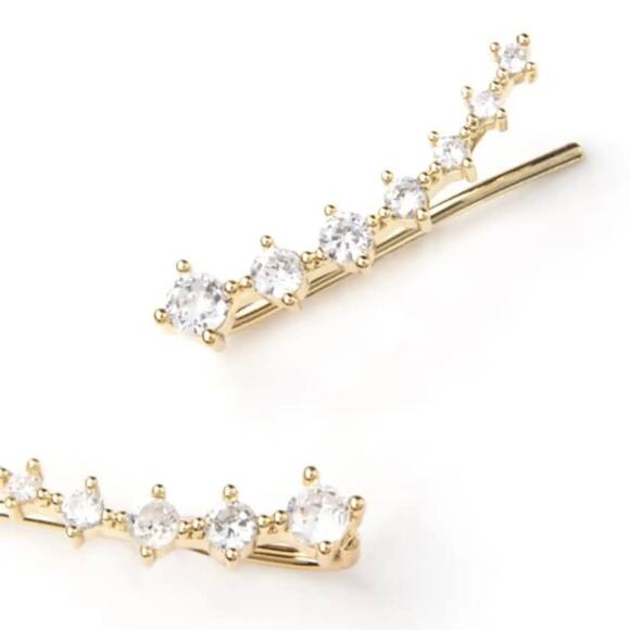 New Plunder "Iretta" Crystal Ear Clawers (1") - Picture 2 of 6